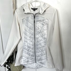 White and Grey Eddie Bauer Rain Jacket